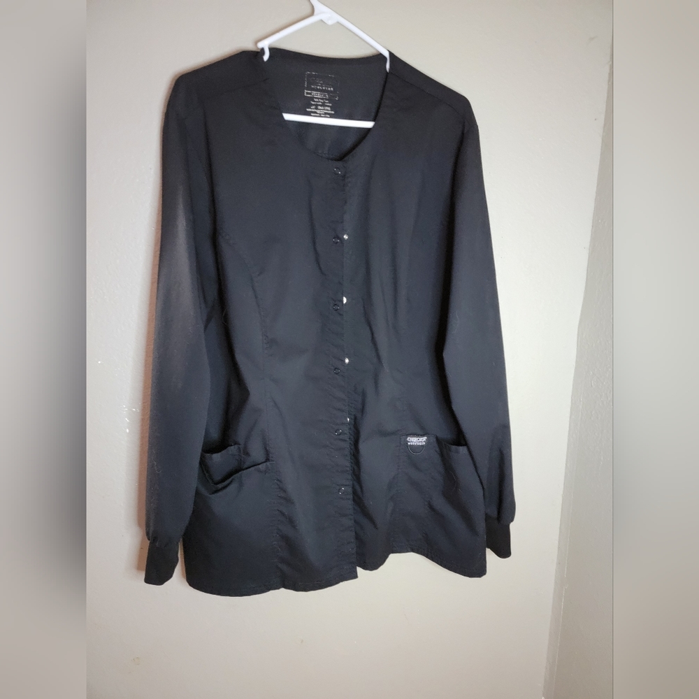 Black Cherokee workwear scrub jacket sz 2XL